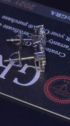 Square VVS1 8.5mm Moissanite Earrings GRA CERTIFIED - 925 Sterling Silver