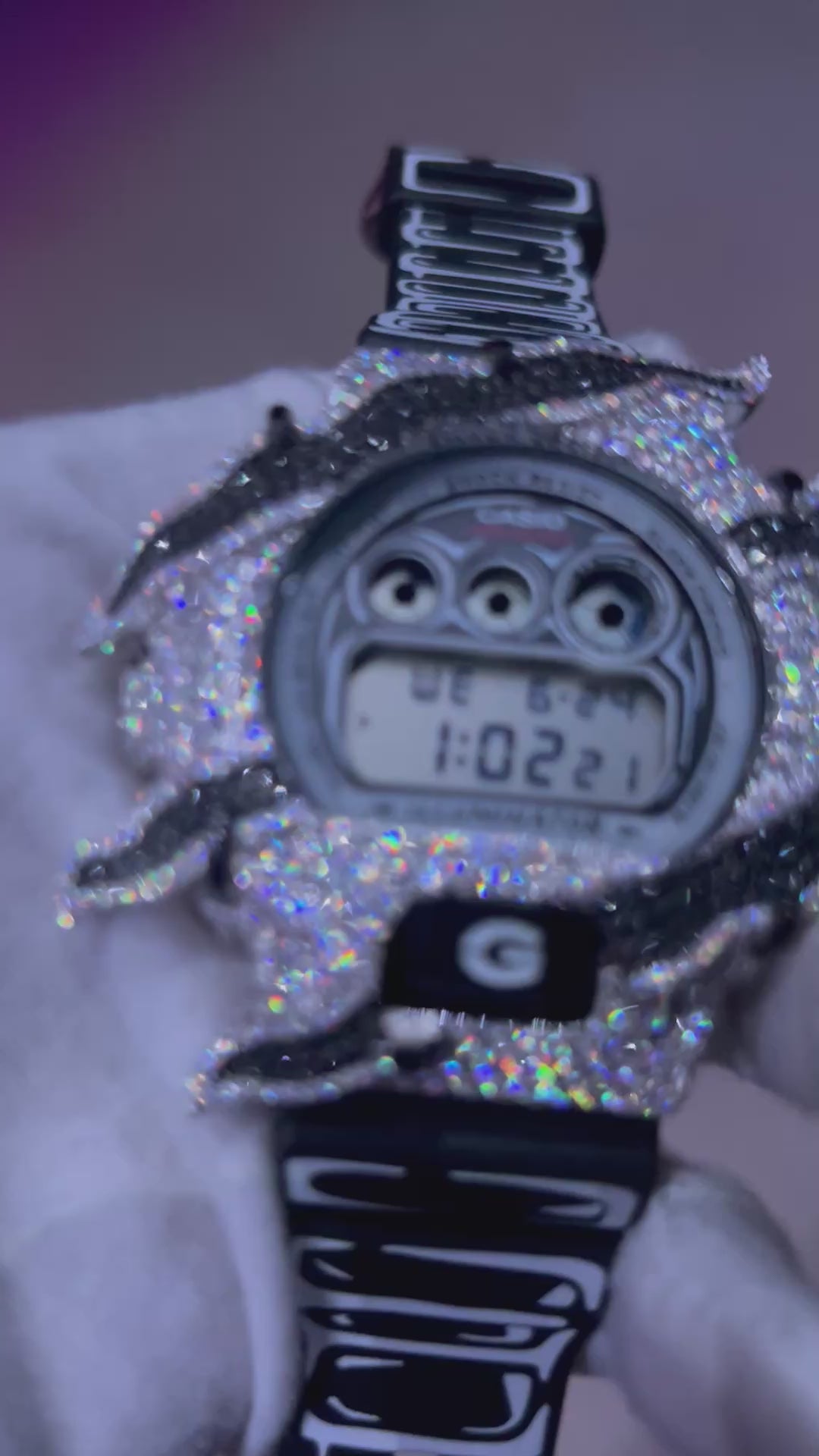 VVS1 Moissanite G-Shock X Joshua Vides DW6900JV-1 Watch - GRA CERTIFIED