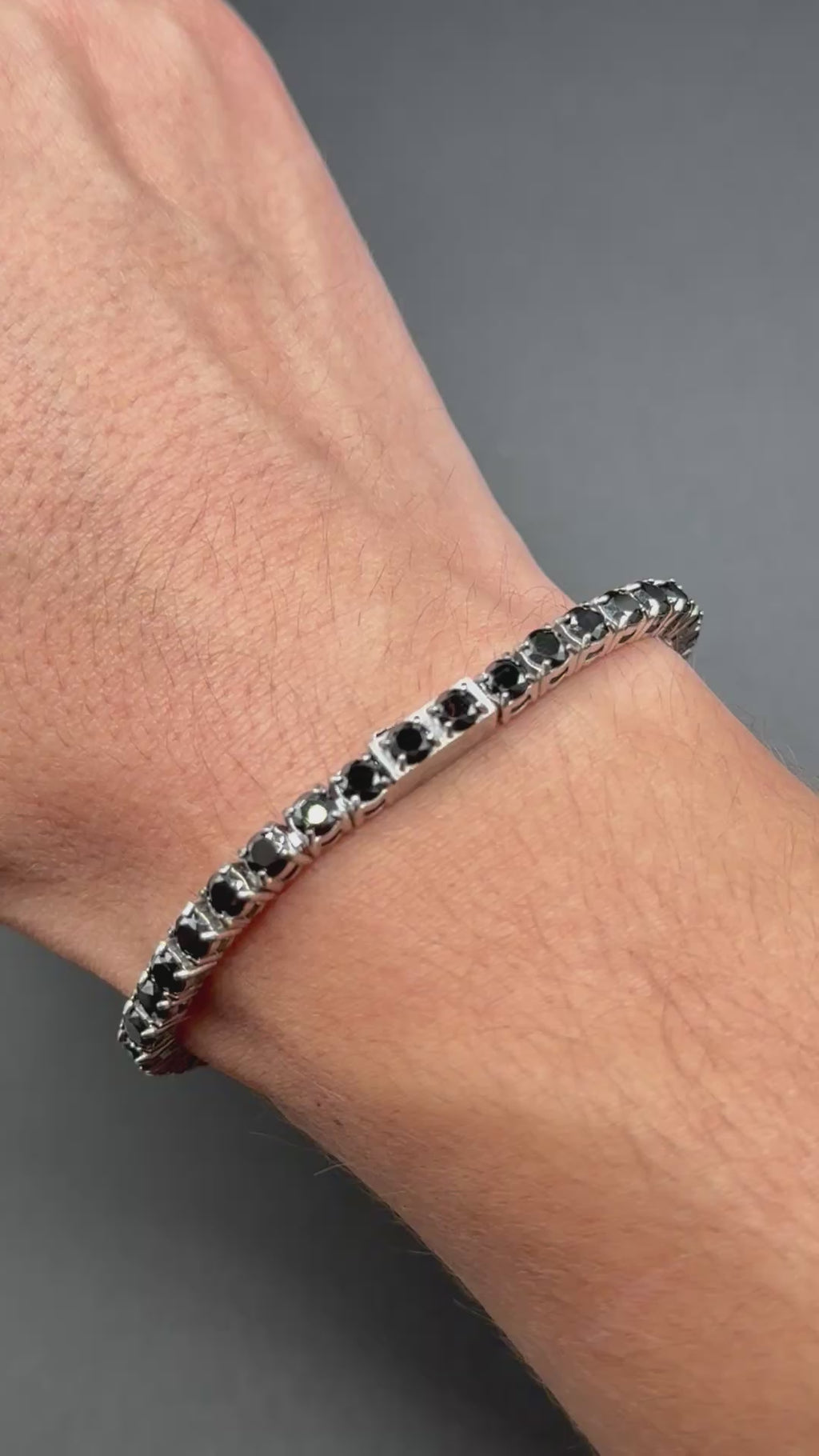 4MM Black Moissanite Tennis Bracelet GRA CERTIFIED - 316L Stainless Steel