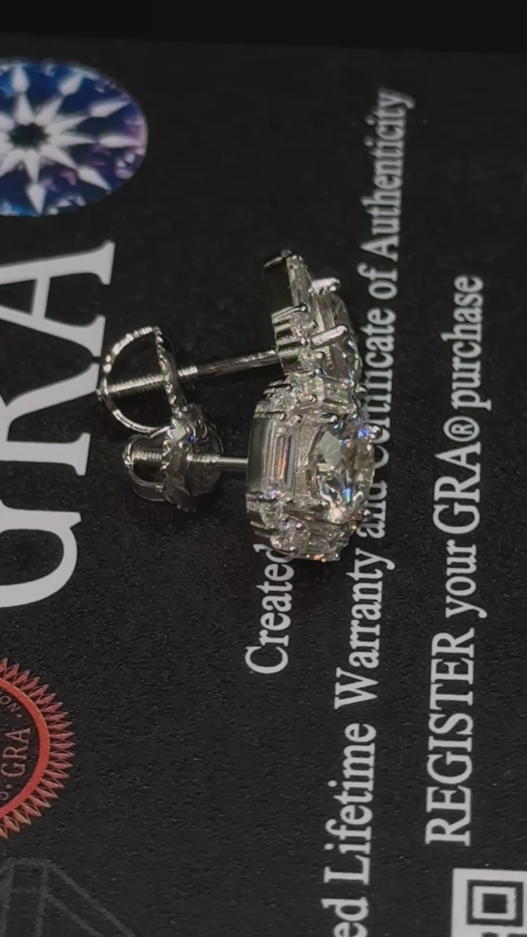 Square VVS1 10mm Moissanite Earrings GRA CERTIFIED - 925 Sterling Silver