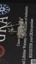 Square VVS1 10mm Moissanite Earrings GRA CERTIFIED - 925 Sterling Silver