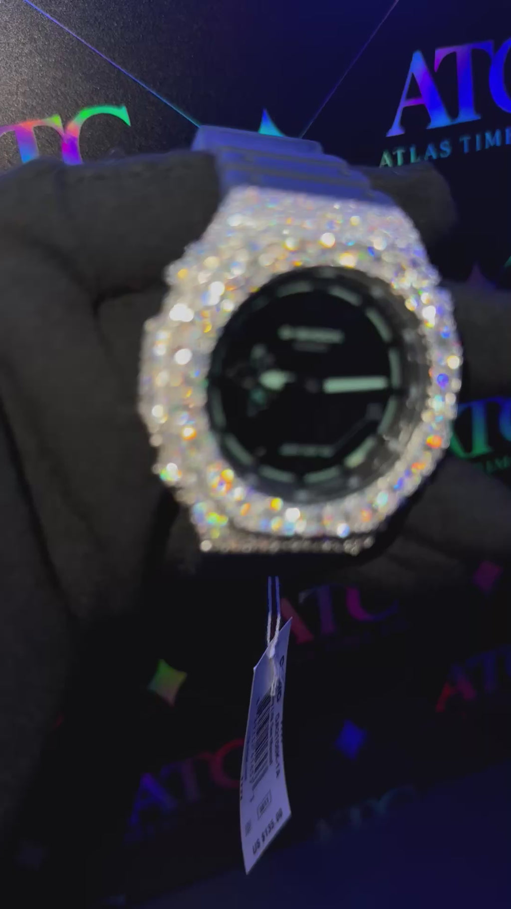 VVS1 Moissanite G-Shock GA2100K-1A Watch - GRA CERTIFIED