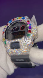 VVS1 Moissanite G-Shock DW6900MS-1 Watch - GRA CERTIFIED