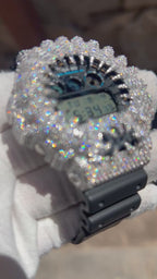 VVS1 Moissanite G-Shock DW6900-1V Watch - GRA CERTIFIED