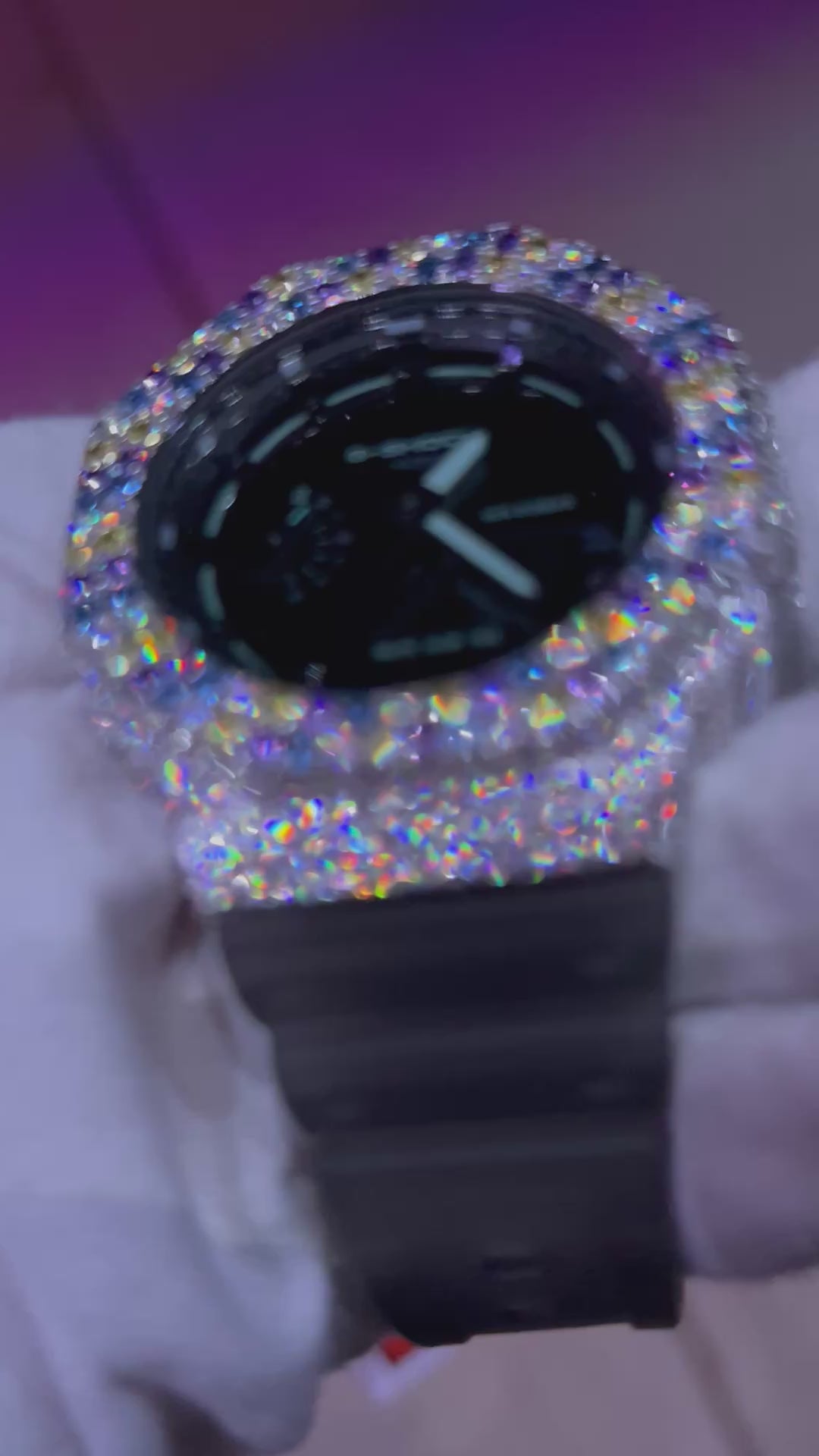 VVS1 Moissanite G-Shock GA2100K-1A Watch - GRA CERTIFIED