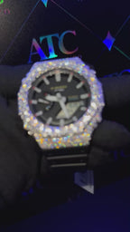 VVS1 Moissanite G-Shock GA-2100-RL Watch - GRA CERTIFIED